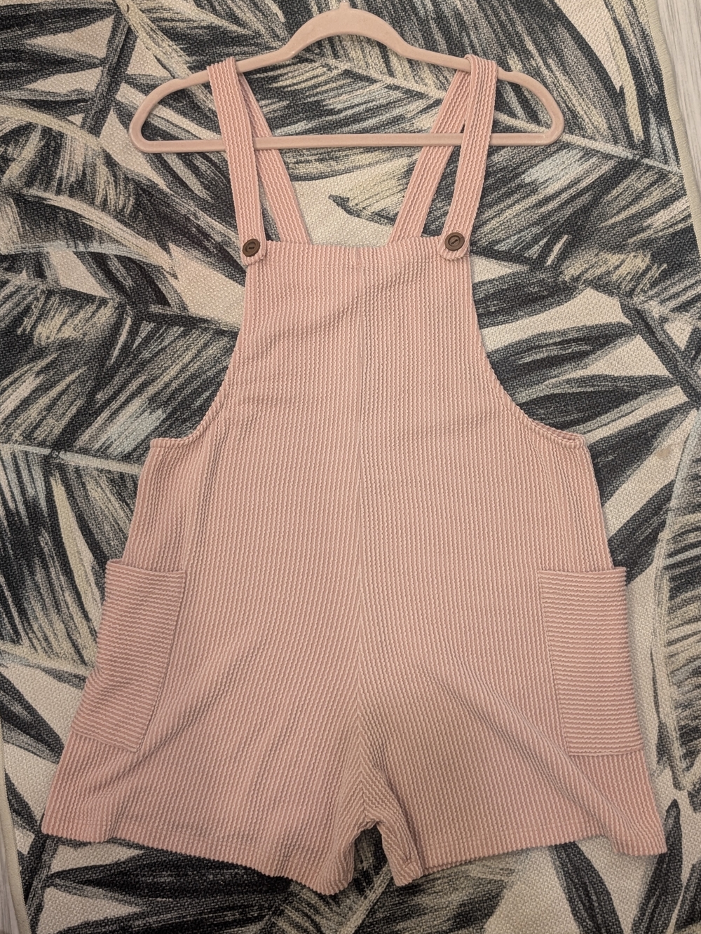 7th Ray Ribbed Pink Short Overalls - Picture 2 of 5